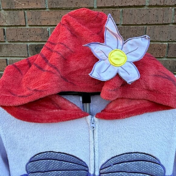 Disney Ariel Little Mermaid Adult Size 2XL XXL Hooded Pajamas Costume Union Suit - Picture 3 of 9